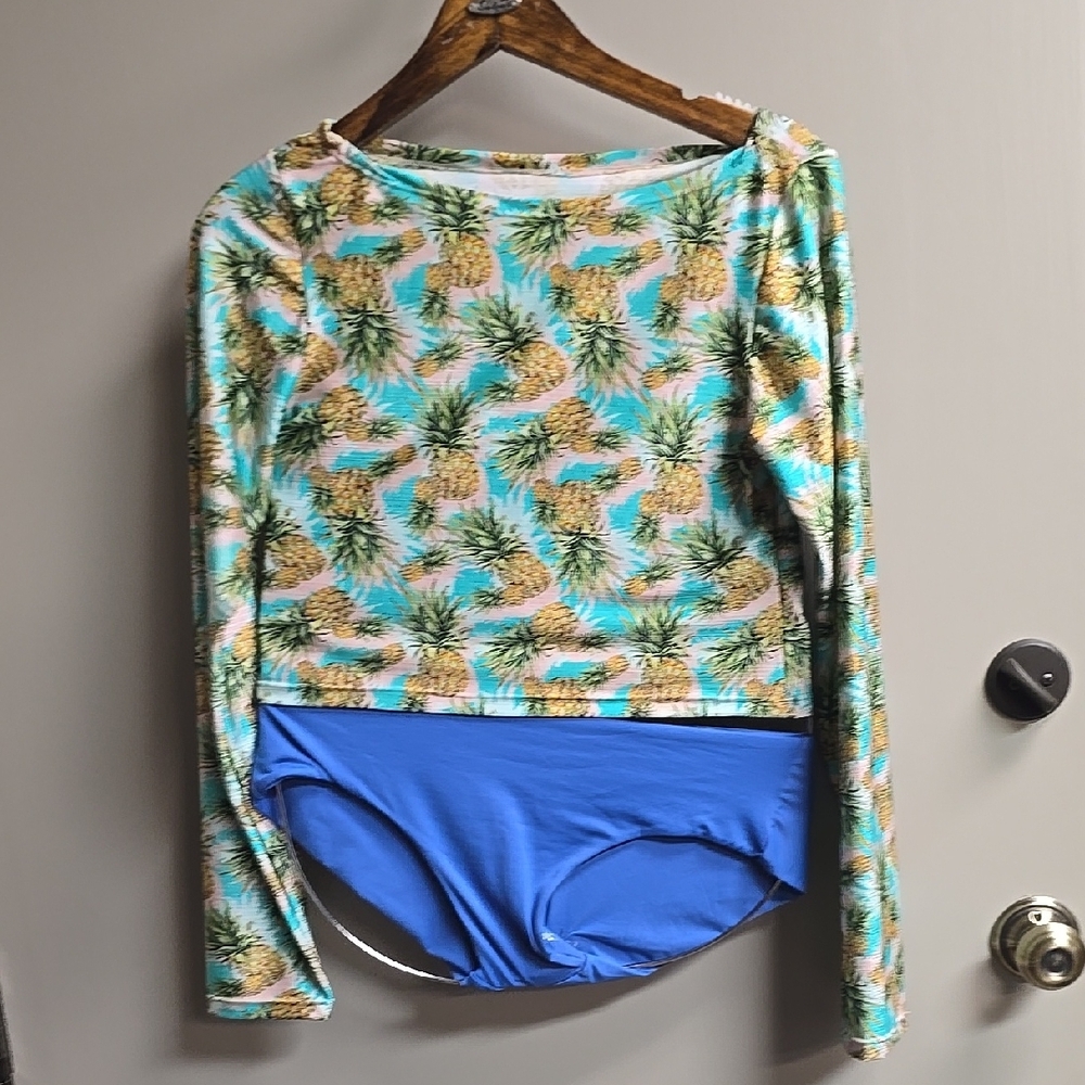 Tropical Pineapple Print Women's Swim Set